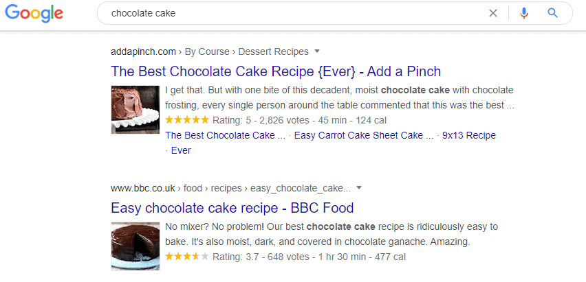 Rich snippets example