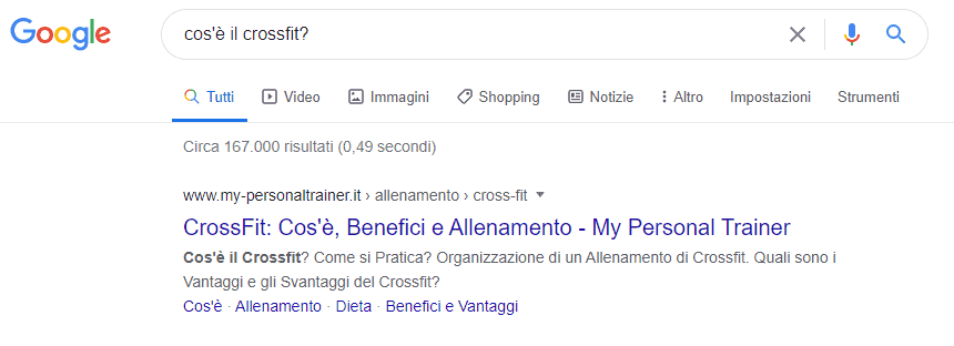 Esempio ricerca informazionale