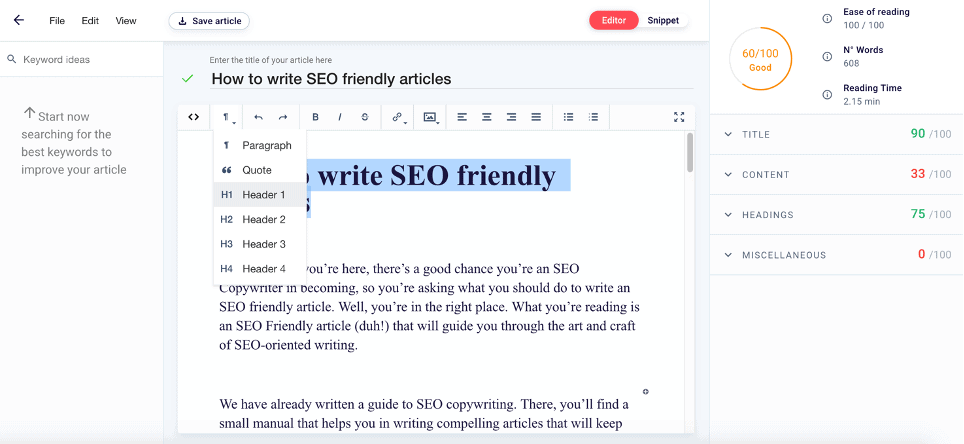 Write SEO Frienly Content